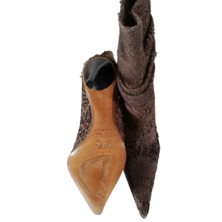 Bottines Vintages Croute de Cuir Marron