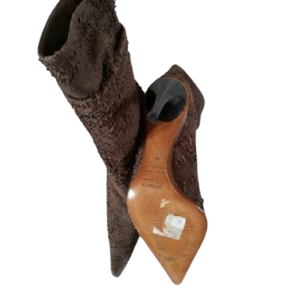 Bottines Vintages Croute de Cuir Marron