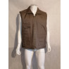 Omkeerbare jas Khaki Vintage Gemengde Mouwloos