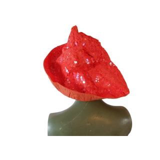 Paillette hat Maliparmi with flower