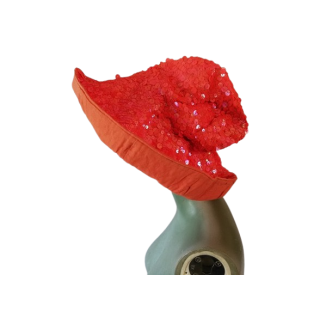 Paillette hat Maliparmi with flower
