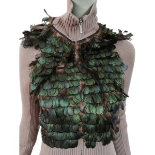 Vest Paola Frani met echte veren