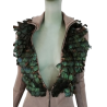 Chaleco Paola Frani con verdaderas plumas