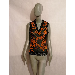 Tanktop Clips More Art. A4 8 Z509 2469 Oranje-zwart