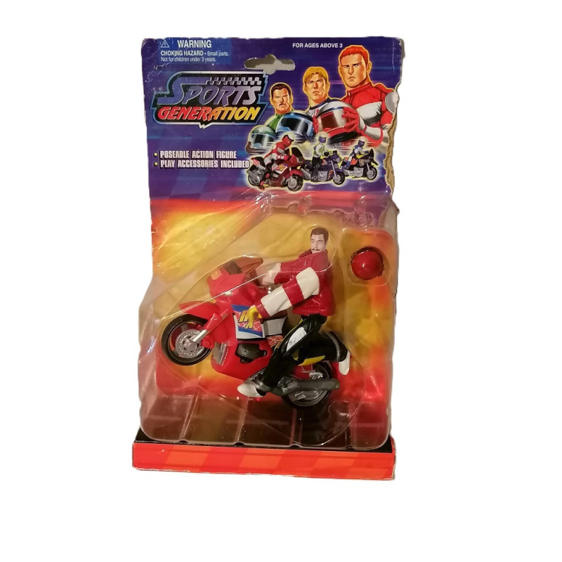 Rotes Motorrad 13 cm mit Biker Mod. 250sx