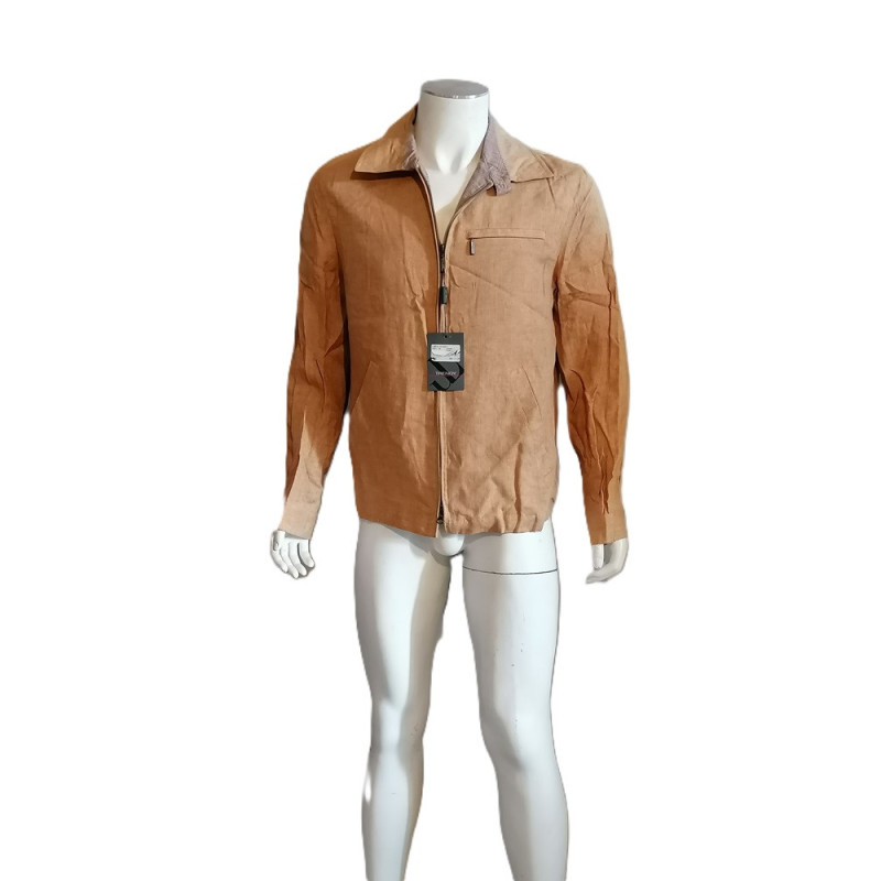 Vintage linnen herenjas gemaakt in Italië beige - 90s minimalistische stijl