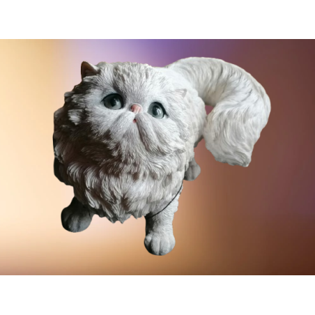 Decorativo Vintage Bianco Cat - Collector 80 / 90s - 42 cm - resina o ceramica