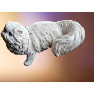 Dekorative Vintage weiße Katze - Sammler 80/90s - 42 cm - Harz oder Keramik
