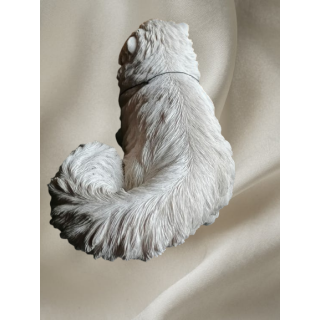 Gato branco vintage decorativo - coletor 80 / 90s - 42 cm - resina ou cerâmica