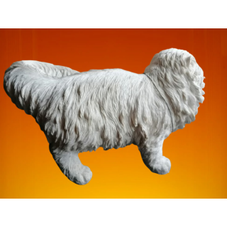 Decorative vintage white cat – Collector 80/90s – 42 cm – Resin or ceramic