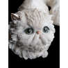 Decorativo Vintage Bianco Cat - Collector 80 / 90s - 42 cm - resina o ceramica