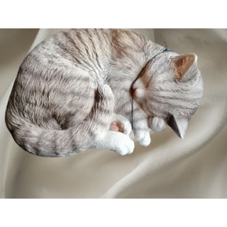 Gray dormindo gato - resina pintada realista - 90/2000
