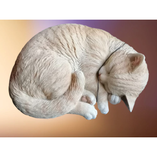 Sleeping red cat – realistic painted resin – Years 90/2000