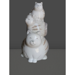Cerámica Cat Trio - Escultura apilada suave y relajante