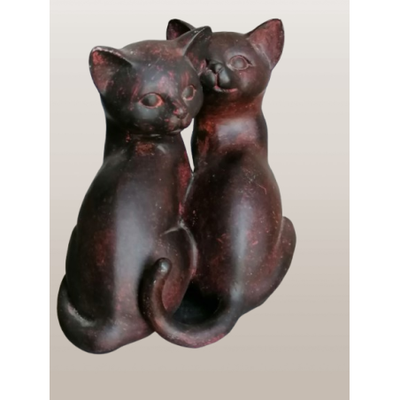 Duo de gatos inlaced - estatueta paternizada elegante para o interior