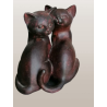 Duo de gatos inlaced - estatueta paternizada elegante para o interior