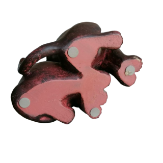 Duo di gatti inariditi - Elegante statuetta patignata per interni