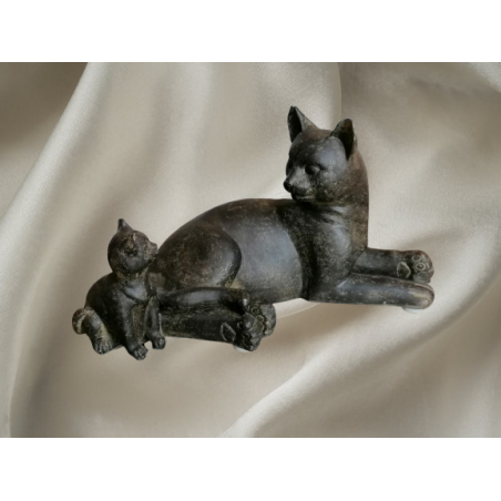 Statuetta per gatti e resina gattino o legno - stile decorativo degli anni '80-2000