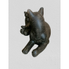 Statuette de gato e resina de gatinho ou madeira - estilo decorativo dos anos 80-2000