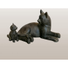 Statuetta per gatti e resina gattino o legno - stile decorativo degli anni '80-2000