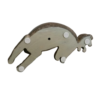 Statuette de Chat et Chaton en Résine ou Bois - Style Décoratif des Années 80-2000