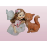 FIGURINE Fairy and Cat - decorativa porcellana / resina (90-2000)