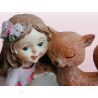 FIGURINE Fairy and Cat - decorativa porcellana / resina (90-2000)