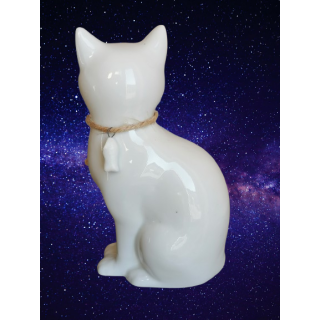 Statuetta in porcellana per seduta cat - 17 x 11 cm, vintage