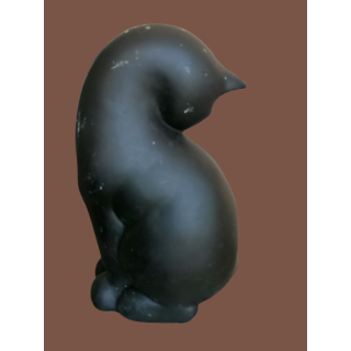 Escultura de cerâmica ou resina - gato pensativo, cerca de 16x10 cm