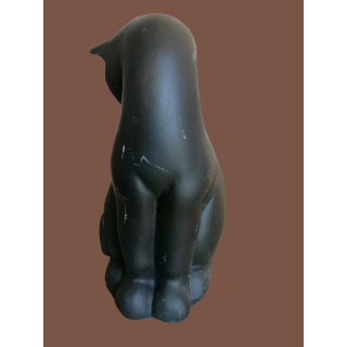 Keramikskulptur oder -harz-nachdenkliche Katze, etwa 16 x 10 cm