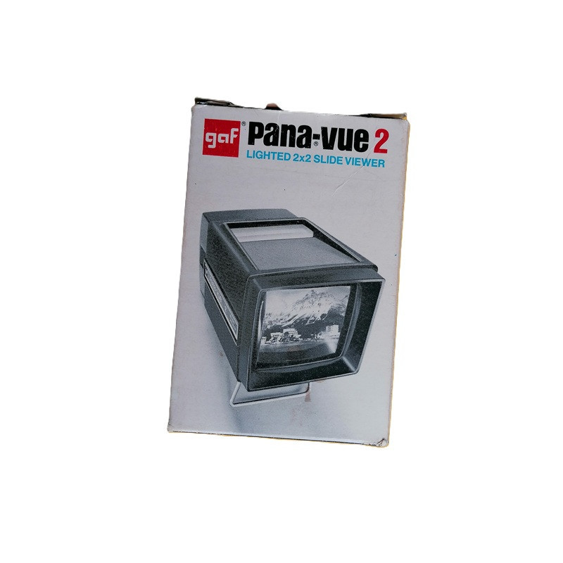 Viewer GAF PANA-View 2, 2 × 2 Slides, Vintage USA con linee guida dell'utente