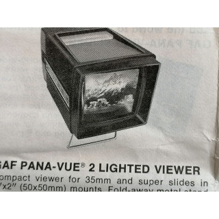 Visualizador Gaf Pana-View 2, 2 × 2 slides, Vintage USA com diretrizes do usuário