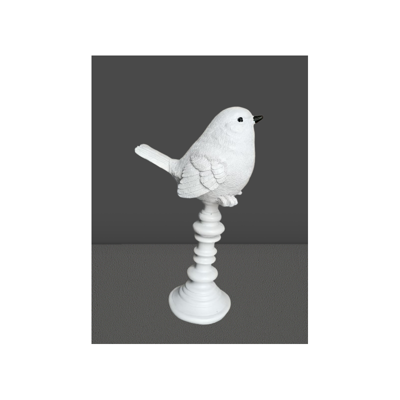 Vintage decoratieve vogelvloer - witte keramiek (80s / 90s)