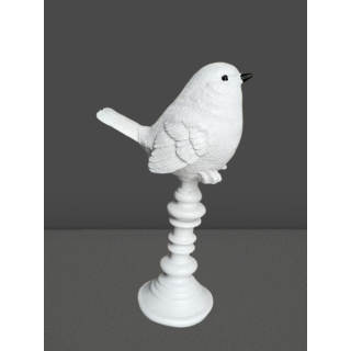 Vintage decorative bird on foot – white ceramic (1980/90s)