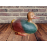 Canard décoratif en bois massif peint à la main –  (années 60/80)