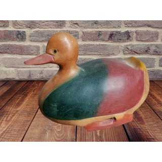 Decorative duck in hand painted solid wood – (60/80s)
