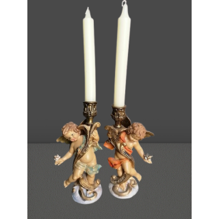 Par de candelabros Angels Vintage Cherubs Italia - Numerada 5042 y 5043