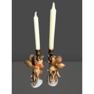 Par de candelabros Angels Vintage Cherubs Italia - Numerada 5042 y 5043