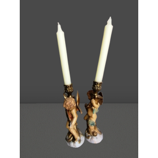 Par de candelabros Angels Vintage Cherubs Italia - Numerada 5042 y 5043