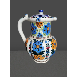 Jarro velho faiança Floréal decoração pintada mão - Única sala de artesanato