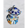 Pichet ancien en faïence décor floréal peint main – pièce artisanale unique