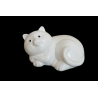Figurine de chat de cerámica blanca - Vintage 2000S (5,5 x 11 cm)