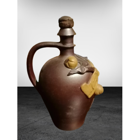 Gourde décorative en terre cuite – Calvados Normandie – Artisanat années 60/80