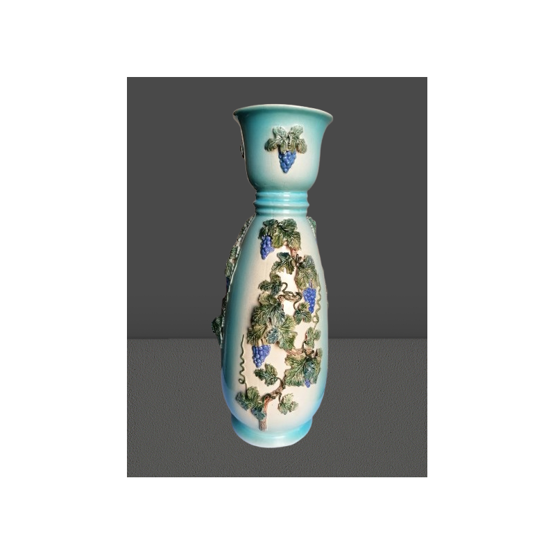 Grand Vase  “Raisin & Vigne” – Made in USSR – Pièce unique – 41 cm