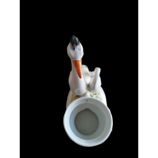 Peça de porcelana decorativa rara - garças estilizadas - início do século XX - 33 cm