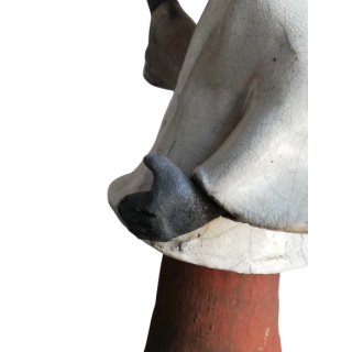 Terracotta Bearer de água escultura assinada RC - artesanato 32cm