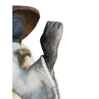 Terracotta Waterdrager Sculptuur Ondertekend RC - Ambachten Stuk 32cm