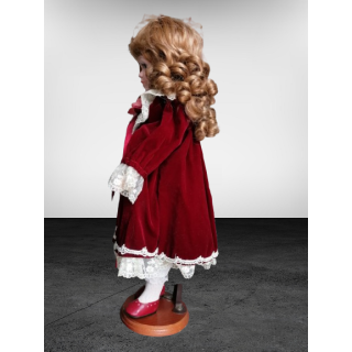 Muñeca de porcelana victoriana - Vestido de Burdeos 40 cm