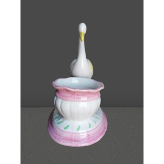 Vintage dekorative Vase in Porzellan-Vogel- und Blumenschale 70er Jahre