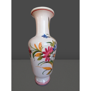 Handgemalte Blumenvase - Vintage Handwerk Fayence 39 cm